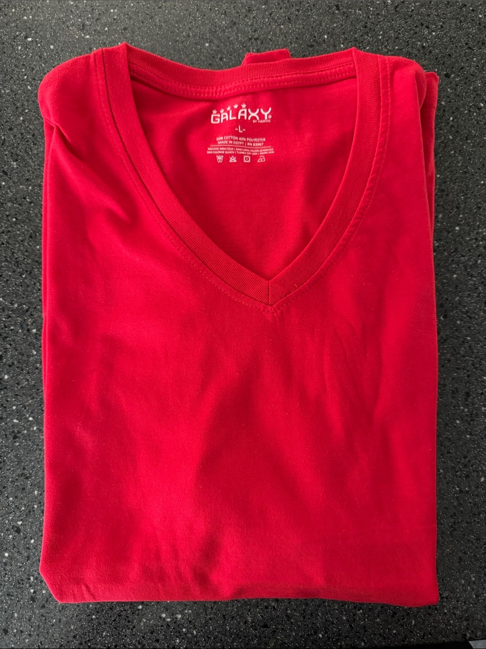 Galaxy By Harvic Men's V-Neck Tee in Bright Red